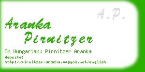 aranka pirnitzer business card